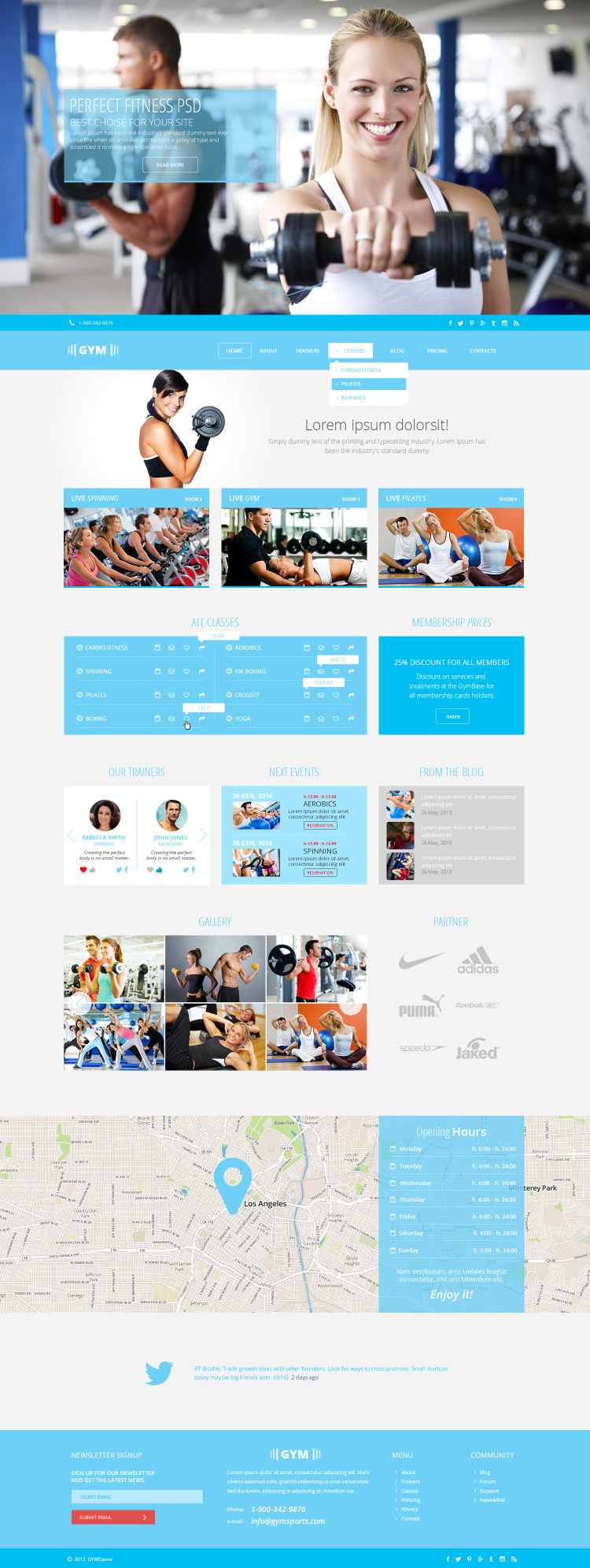 GYMSports Free PSD Template